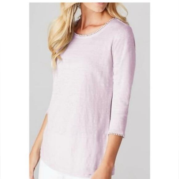 J.Jill Love Linen Pale Orchid Linen Sweater Sz.L NWT - Picture 1 of 11